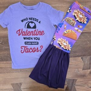 Taco Bell Valentine 2-Piece Boutique Outfit Girls Size 3T